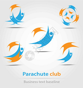 降落伞和降落伞俱乐部商业图标背景图片