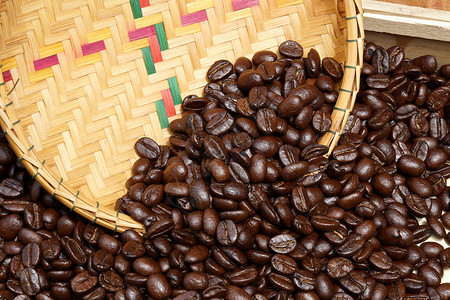 咖啡豆和篮子背景咖啡厂酿造咖啡公司茶几咖啡火锅时间咖啡馆烘烤休闲背景图片