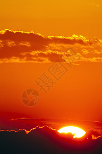 日出一线衬垫太阳红色希望阳光天空背景图片
