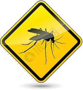 蚊子标志矢量是警告蚊子的标志插画