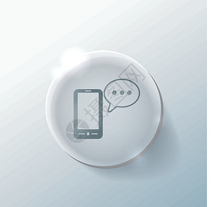 智能手机充满对话的云彩技术玻璃圆圈说话圆形网页网络按钮电话讲话背景图片