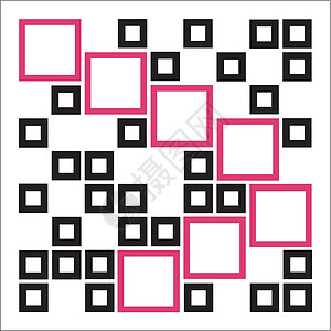 方形二维码含有方形建筑设计要素的抽象组成图文集概念科学艺术立方体正方形网络摄影创造力插图墙纸插画