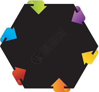 六边形设计元件图表横幅标签销售笔记互联网插图指针商业紫色背景图片