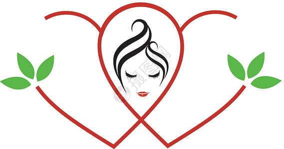 女性美容或替代药物的徽标绘画温泉摊位药品舞会客厅曲线鼻子沙龙插图背景图片