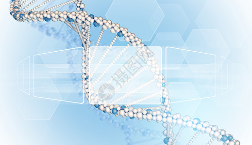 具有透明矩形的DNA模型螺旋白色长方形蜂窝坡度六边形背景图片