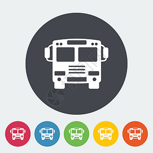公交车图标绘画插图假期交通夹子城市乘客司机汽车商业设计图片