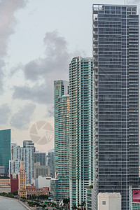 迈阿密市中心空中观察建筑景观建筑学市中心文明天际城市背景图片