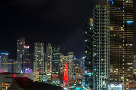 迈阿密市中心空中观察市中心景观城市文明建筑学建筑天际背景图片