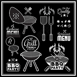烧烤炉素材烧烤炉派对菜单邀请函食物餐厅烹饪野餐插图烧烤插画