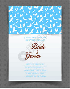 婚礼邀请装饰品框架纪念日插图标签邀请函打印问候语卡片翅膀背景图片