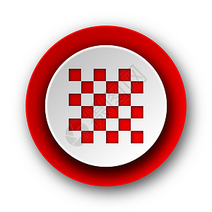 棋盘图标白色背景上的现代网络图标(红象棋)背景