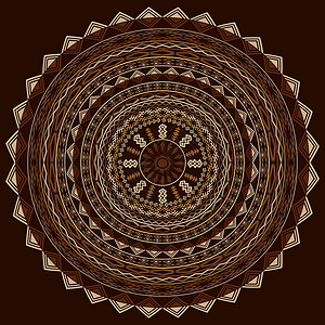 卡布奇诺音调的圆形民族装饰品背景图片