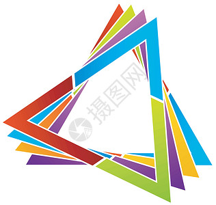 卡塔拉斯摘要 三角色彩多彩的标志或设计要素办公室插图标题物品标签折纸贴纸菜单卡片书签插画