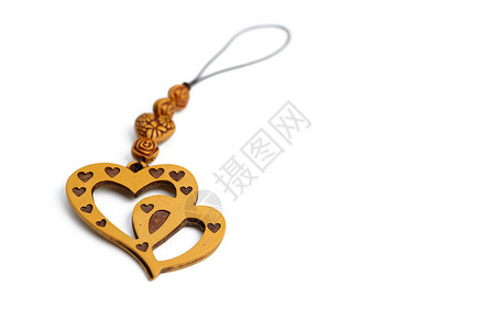 心脏木制手工艺棕色工艺对象心形木头珠子背景图片