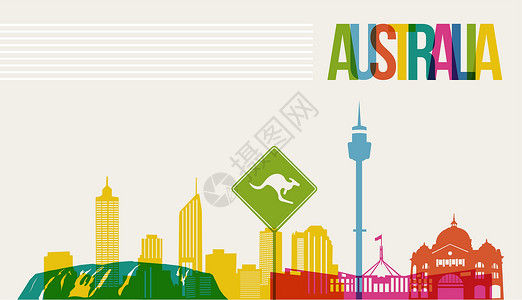 澳大利亚地标澳大利亚旅游目的地标志性地标 天线背景 天线背景设计图片
