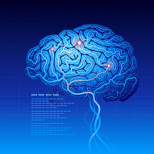 神经纤维脑枝晶数据科学回忆细胞色彩智力未来派疼痛生物学插画