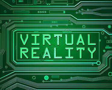 虚拟现实概念电脑木板智力计算机插图人工智能电路板技术电路打印背景图片