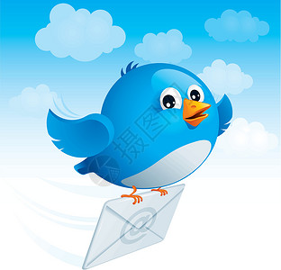 带信封的蓝飞鸟技术信鸽微笑鸟鸣电子邮件全球飞行蓝色邮政互联网设计图片