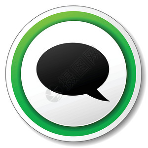 讲话泡泡 ico气泡贴纸讨论论坛按钮圆形阴影网络标签绿色背景图片