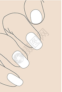 法式美甲女性手指 法式指甲设计图片