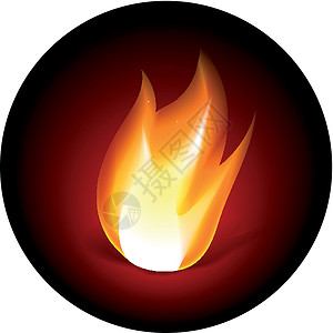 火灾图标火炬黑色危险红色燃料插图火球火焰耀斑活力背景图片