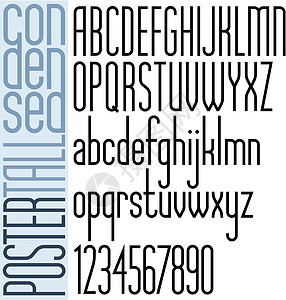 微软雅黑字体黑高的纸牌压缩字体和数字插画