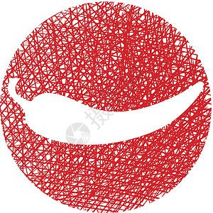 红辣椒辣椒矢量图标 带有手绘线条纹理背景图片