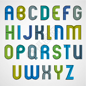 建设性色彩多彩的二进制卡通字体 四舍五入大写字母设计图片