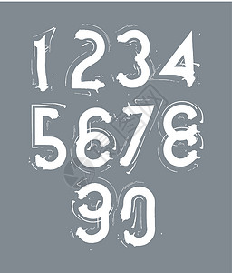 白色数字5手写白色当代现代矢量数字集设计图片