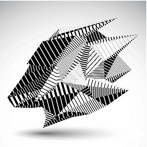 从三角形中构造的复杂对比度eps8图涂鸦插图数字黑色多边形造型科学项目条纹变形背景图片