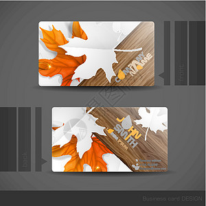 名片设计卡片公司叶子插图推介会广告黄色空白树叶商业背景图片
