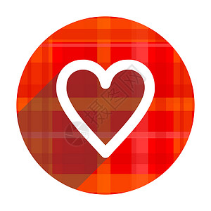 格子图标孤立的心红红平面图标心脏病专家商业服务感情互联网按钮婚礼药品热情背景