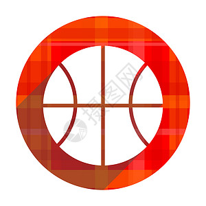 篮球平面素材ball 红色平面图标篮球按钮游戏贴纸活动竞赛运动团队篮子平面图标背景