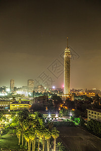 开罗塔城市场景景观建筑学路灯街道建筑夜景首都房屋背景图片