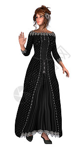 美丽的公主版税裙子奢华故事白色黑色童话女性财富皇家背景图片