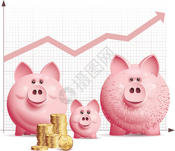 三只小猪家庭储蓄银行团队生长矢量收益卡通账户基金赚钱小猪设计图片