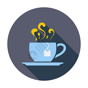 玛奇朵茶图标蒸汽艺术飞碟香气液体插图咖啡漩涡餐具厨房插画