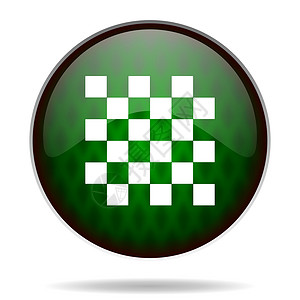 棋盘图标国际象棋绿色互联网图标背景