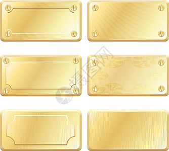 矢量金金属标签 - 名板背景图片