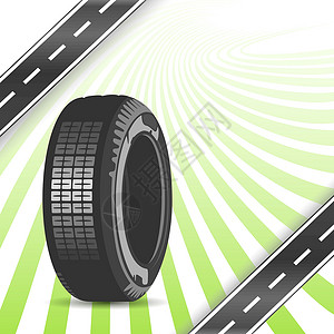 黑橡胶橡胶轮胎插画