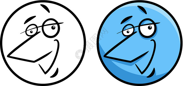 字符的面相卡通插图微笑卡通片吉祥物蓝色设计快乐符号漫画鼻子白色背景图片