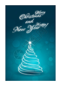 圣诞卡模板插图蓝色贺卡火花背景图片