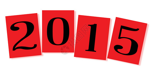 2015年绘画卡片数字插图红色背景图片