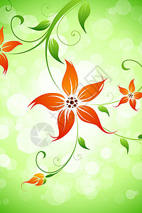 鲜花背景创造力插图叶子绿色火花植物背景图片