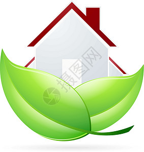 豪楼图标回收叶子标识别墅插图生态矢量环境绿色建筑背景图片