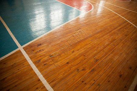 篮球法庭皮球玩马体育馆硬木健身房竞争投篮篮球场木地板卫生背景图片
