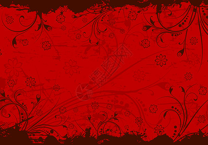 背景摘要风格艺术品叶子插图红色背景图片