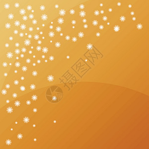 闪耀雪花闪光星背景橙子薄片曲线坡度白色圆圈反射金子设计图片