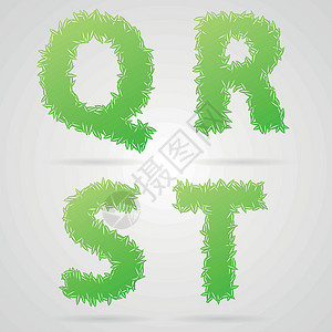矢量叶字母叶子坡度白色绿色数字生态阴影背景图片