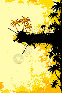 热带热带风貌黑色场景广告橙子插图背景图片